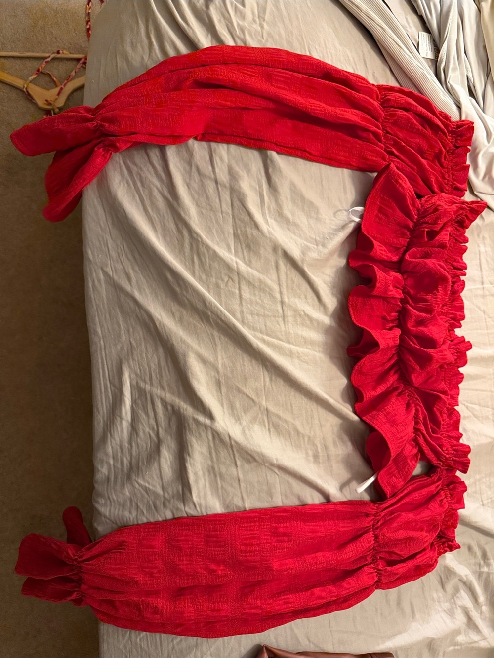 SHEIN Red Ruffled Off-Shoulder Tank Top